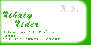 mihaly mider business card